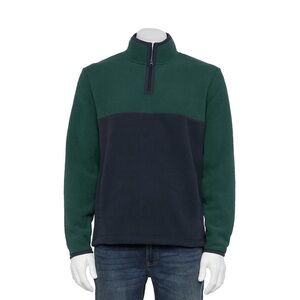 NWT Men's Sonoma Arctic Fleece Quarter Zip Sweatshirt Green & Blue Size S